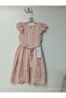 Lined Dress with Ruffled Sleeves and Waist Tie Patterned Skirt