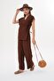 Women's Side Tie Detailed Sofia Linen Set 260106 - 260411 - 2