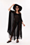 Kimono Pareo - Hijab Pareo - Stretchy Lycra Tulle Black 240X135 cm - 7
