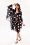 Short Kimono Pareo - Hijab Pareo - Polka Dot Black 180X135 cm - 7