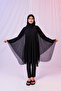 Short Kimono Pareo - Hijab Pareo - Stretchy Lycra Tulle Black 180X135 cm - 5