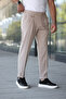 Old Money Fabric Trousers with Belted Pleated Belt Detail - 4