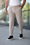 Old Money Fabric Trousers with Belted Pleated Belt Detail - 5