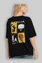 Basketball Club Back Printed Black Oversize T-Shirt Men's Women's 100% Cotton Crew Neck T-Shirt - 4