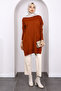 Tile Crew Neck Mercerized Casual Knitwear Tunic - 2