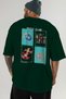 Music Club Back Printed Green Oversize T-Shirt Men's Women's 100% Cotton Crew Neck T-Shirt - 6