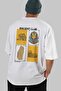 Ancient Club Back Printed White Oversize T-Shirt Men's Women's 100% Cotton Crew Neck T-Shirt - 6