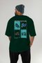 Motorcycle Club Back Printed Green Oversize T-Shirt Men's Women's 100% Cotton Crew Neck T-Shirt - 5