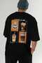 Coffee Club Back Printed Black Oversize T-Shirt Men's Women's 100% Cotton Crew Neck T-Shirt - 7