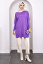 Lilac Mercerized Casual Knitwear Tunic - 2