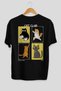 Cat Club Back Printed Black Oversize T-Shirt Men's Women's 100% Cotton Crew Neck T-Shirt - 2