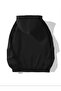 Sk-Zoo University Printed Hooded Pocket Cotton Black Sweatshirt - 2
