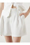 Two Mt Shop Quality Xside White Loose Fit Pleated Women's Shorts - 3
