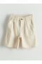 Elastic Waist Linen Blend Boy's Shorts (S5) - 2