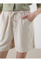New Season Women's Shorts with Elastic Waist and Linen Blend - S5Ot49Z8 - 3