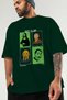 Art Club Front Printed Green Oversize T-Shirt Men's Women's 100% Cotton Crew Neck T-Shirt - 3