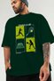 Tennis Club Front Printed Green Oversize T-Shirt Men's Women's 100% Cotton Crew Neck T-Shirt - 4
