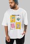 Travel Club Front Printed White Oversize T-Shirt Men's Women's 100% Cotton Crew Neck T-Shirt - 7