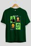 Art Club Front Printed Green Oversize T-Shirt Men's Women's 100% Cotton Crew Neck T-Shirt - 2