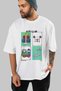 Gym Club Front Printed White Oversize T-Shirt Men's Women's 100% Cotton Crew Neck T-Shirt - 7