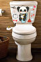 Toilet Seat Sticker Cute Panda Hearts and Clouds Themed Bathroom Toilet Sticker - 4