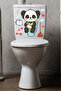 Toilet Seat Sticker Cute Panda Hearts and Clouds Themed Bathroom Toilet Sticker - 5