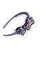 Kuromi and Satin Bow Figured Lace Detailed Purple Color Ribbon Wrapped Scalloped Crown