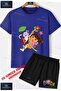 Children's Unisex “Dora Hanging on the Windings“ Custom Printed Crew Neck T-Shirt - Shorts Set