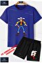 Children's Unisex “Redkit Single“ Special Printed Crew Neck T-Shirt - Shorts Set