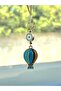 Gilded Blue Yellow Flying Balloon Metal Evil Eye Beaded Car Mirror Ornament Car Charm Evil Eye Protection