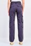 Women Regular Straight Fit Solid Cargo Pants, Grey - 3