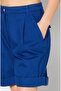 Women Solid Denim Shorts, Blue - 2