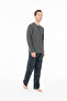 U.S. Polo Assn. Men's Dark Gray Melange Pajama Set - 3