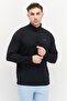 Men Sportswear Fit Long Sleeve Half Zipper Running T shirt, Black