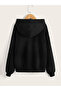Hooded Black Tracksuit Set with Heart Print - 2