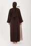 Leyla Abaya (Ferace Dress) 3-Piece Set with Shawl and Veil Gift, Brown - 6