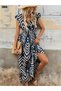 Women's Double Breasted Collar Ruffle Dress Summer Fashion with Single Jersey Fabric Comfort - 7