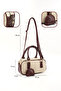 Straw / Burgundy Shk207 Faux Leather Charm Detailed Zippered Adjustable Strap Hand, Arm and Shoulder Bag - 5