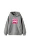 Sassy Printed Oversize Gray Hoodie