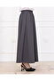 Gray Double Skirt with Elastic Waist and Pockets - 6