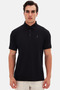 Slim Fit Black Pique Textured Polo T-Shirt