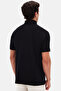 Slim Fit Black Pique Textured Polo T-Shirt - 7