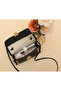 Black Pu Leather Contrast Mini Straw Bag - 2