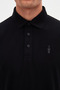 Slim Fit Black Pique Textured Polo T-Shirt - 6