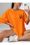 Women's Unisex Oversize Combed Cotton T-Shirt Cat Heart Pocket Minimal Design Printed Women's T-Shirt Short Sleeve - 4