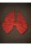 Red White Fabric Bow Buckle-(with Clip) - 4