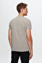 Slim Fit Gray Plain Embossed Printed T-Shirt - 3