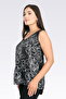 10999 Black Patterned Satin Tank - 4