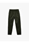 Linen Cotton Blended Chino Trousers with Lace-Up Waist - 4