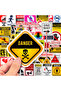 50PCS Realistic Warning Signs Waterproof Graffiti Stickers for Helmet Bicycle Hand Account Pencil... - 3